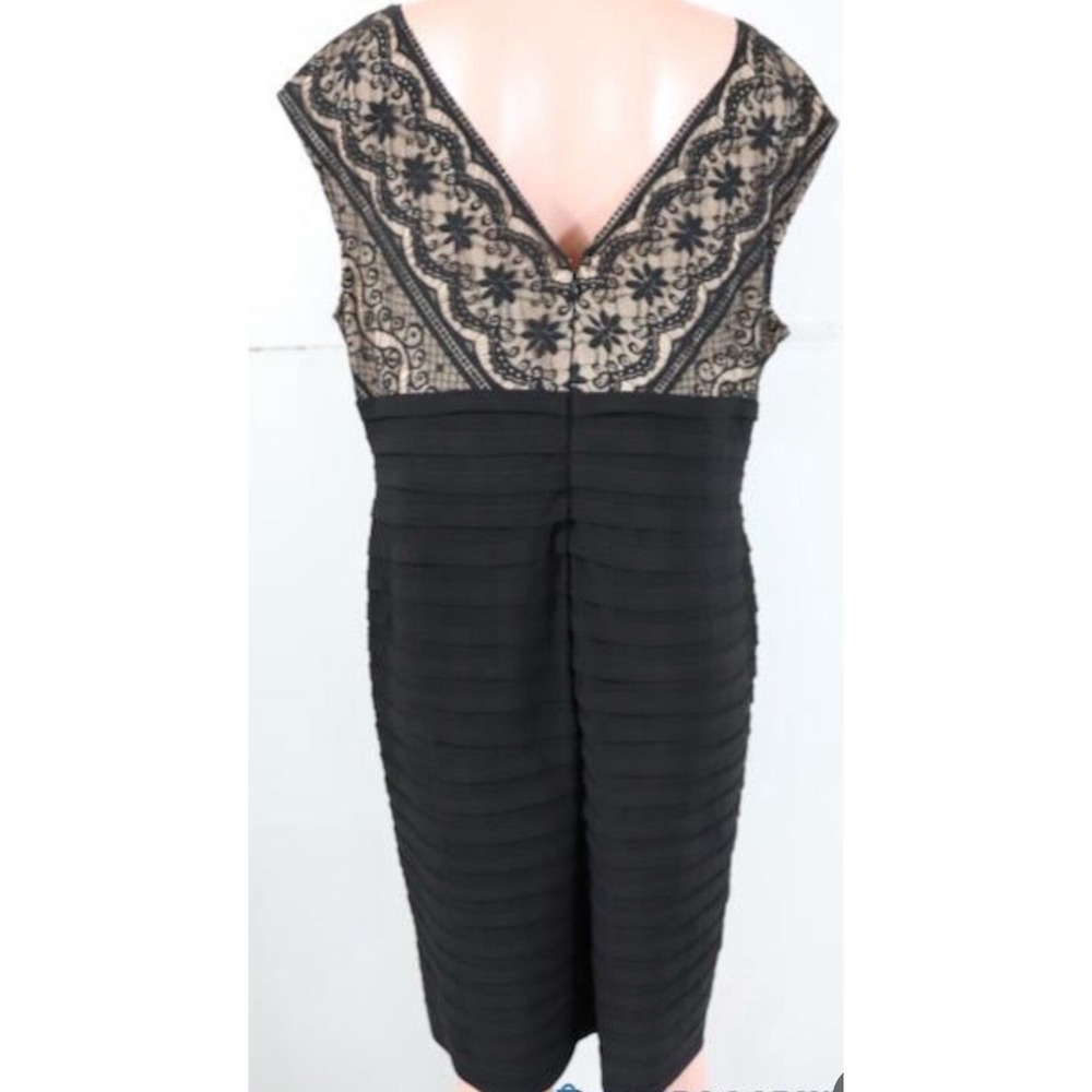NWT Dress Barn Women's Dress Sz 18 Black/Natural Lace Overlay MRSP $78